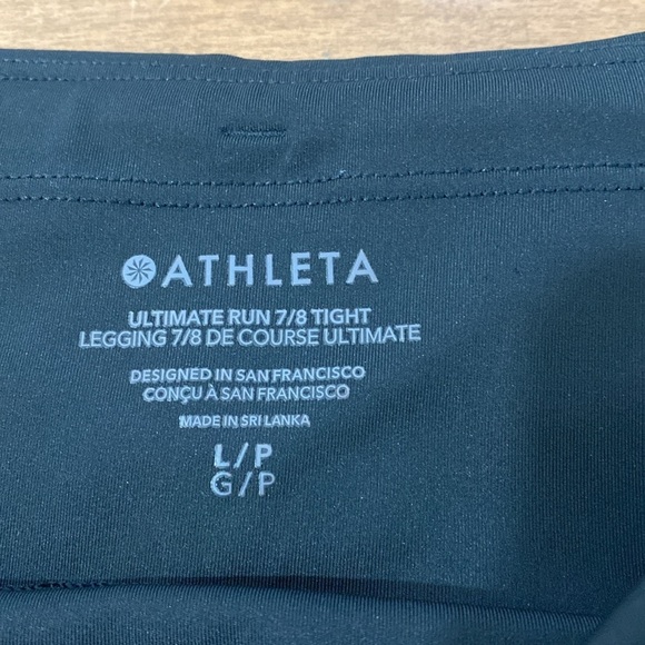 Athleta Women's Ultimate Run 7/8 Tight Athletic Black Mesh Ankle Zip Leggings LP - Picture 7 of 8